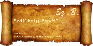 Székely Benő névjegykártya